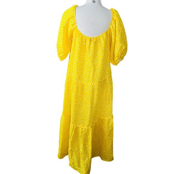 SOLID AND STRIPED PEASANT DRESS - DITSY FLORAL Size Large NWOT - Picture 8 of 9